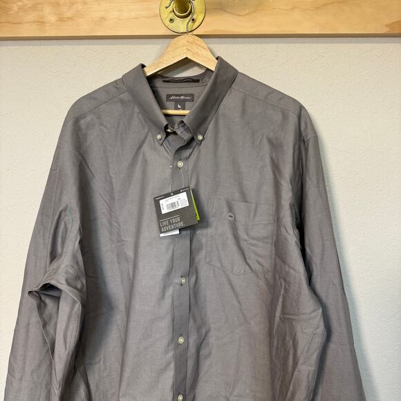 Men's Eddie Bauer Gray Classic Oxford‎ Button Down Size XXL NEW - Picture 9 of 10